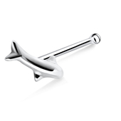 Polished Fish Silver Bone Nose Stud NSKD-84